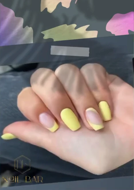 Minimalistische blauwe french manicure