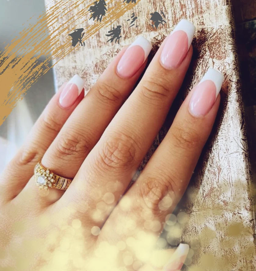 Klassieke roze french manicure
